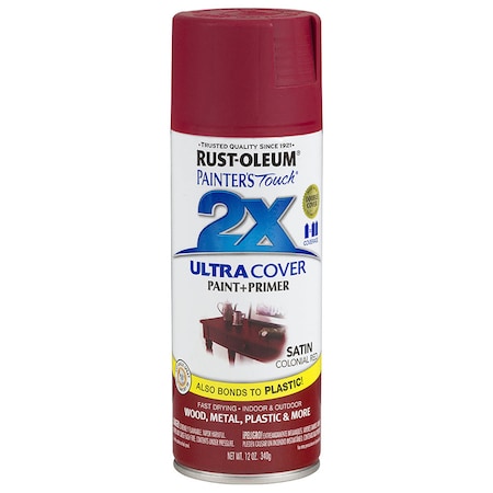 Rust-Oleum Spray Paint, Colonial Red, Satin, 12 oz 249082